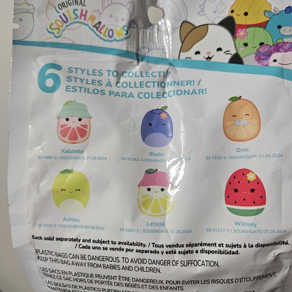 NIB Squishmallows Scented Mystery Squad 5" Fruit Plush - Picture 3 of 6